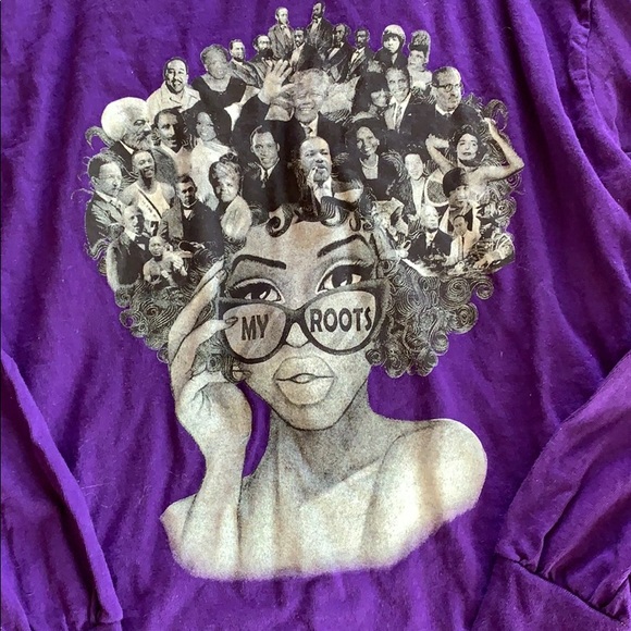 Purple “My Roots” Long sleeve Graphic Tee - Picture 2 of 3